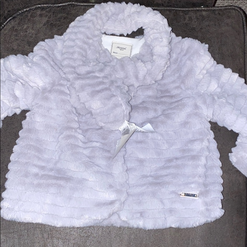 Mayoral girls 24 month gray jacket and scarf.